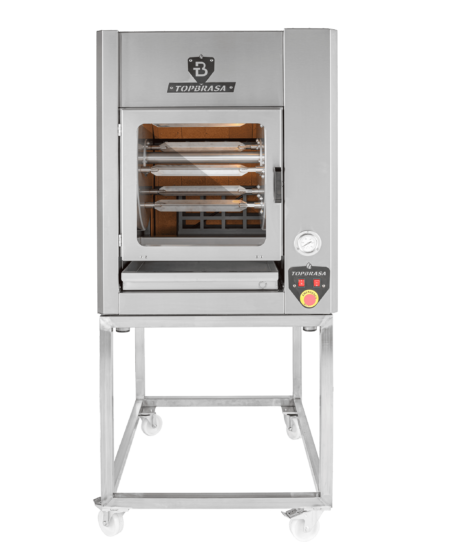 Asador para pollos de sobremesa b12 con soporte frontal sin fondo